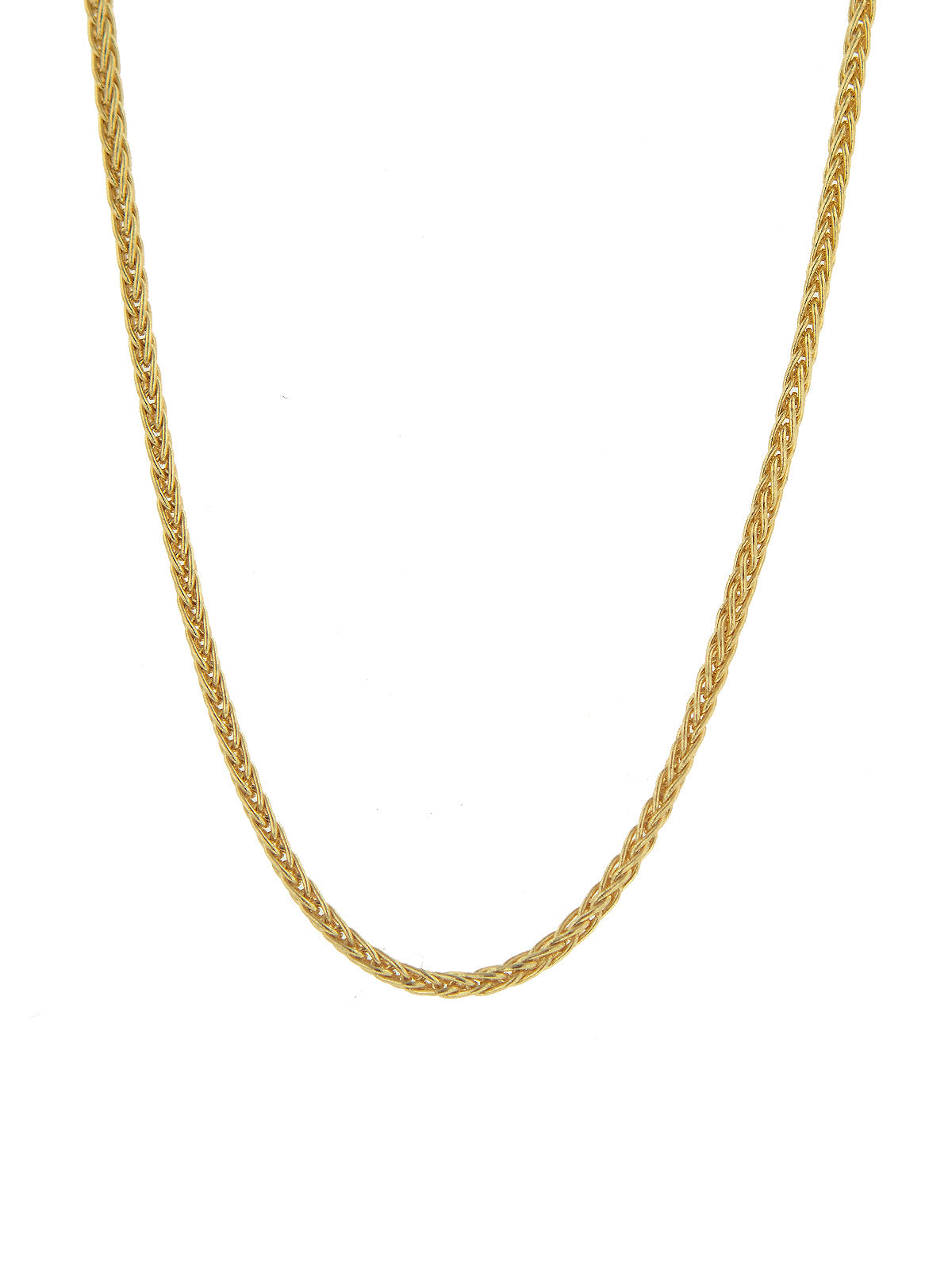 Thin Wheat Chain Yellow Gold Necklace