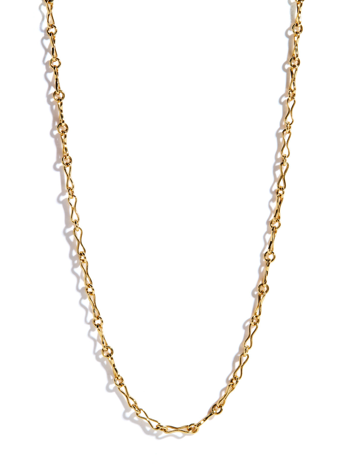 Small Circle Link Handmade Chain Yellow Gold Necklace