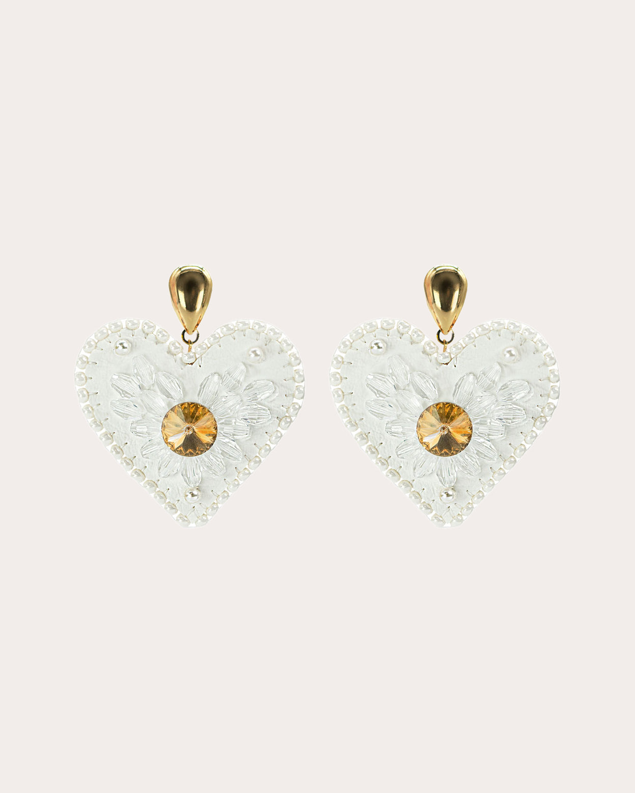 Crystal White Ava Drop Earrings