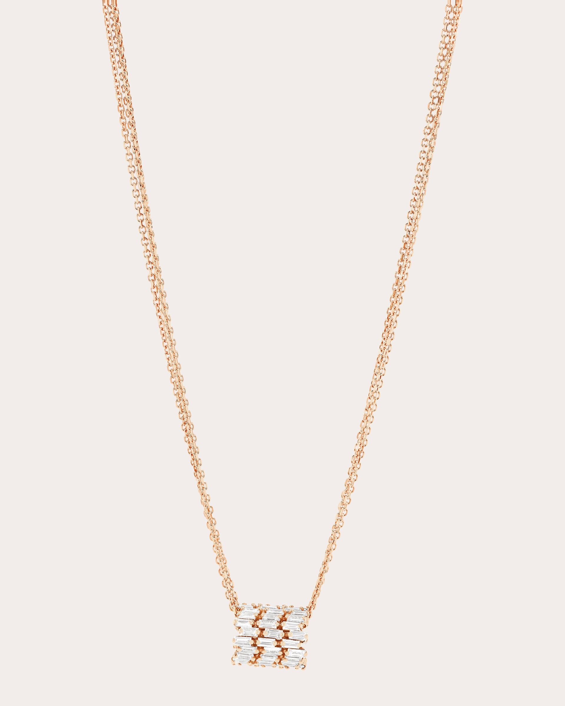 Roundel 18K Gold Diamond Triple-Row Pendant Necklace