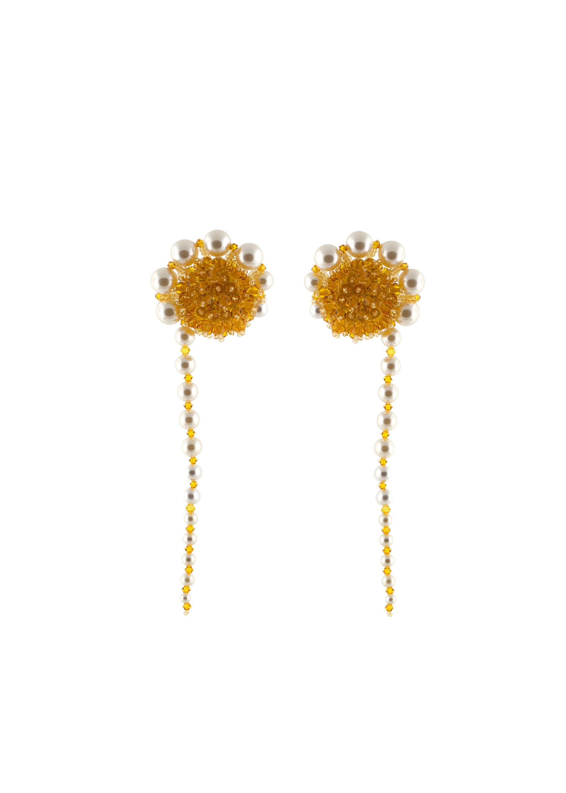 chamomile-pearl-clip-on-earrings