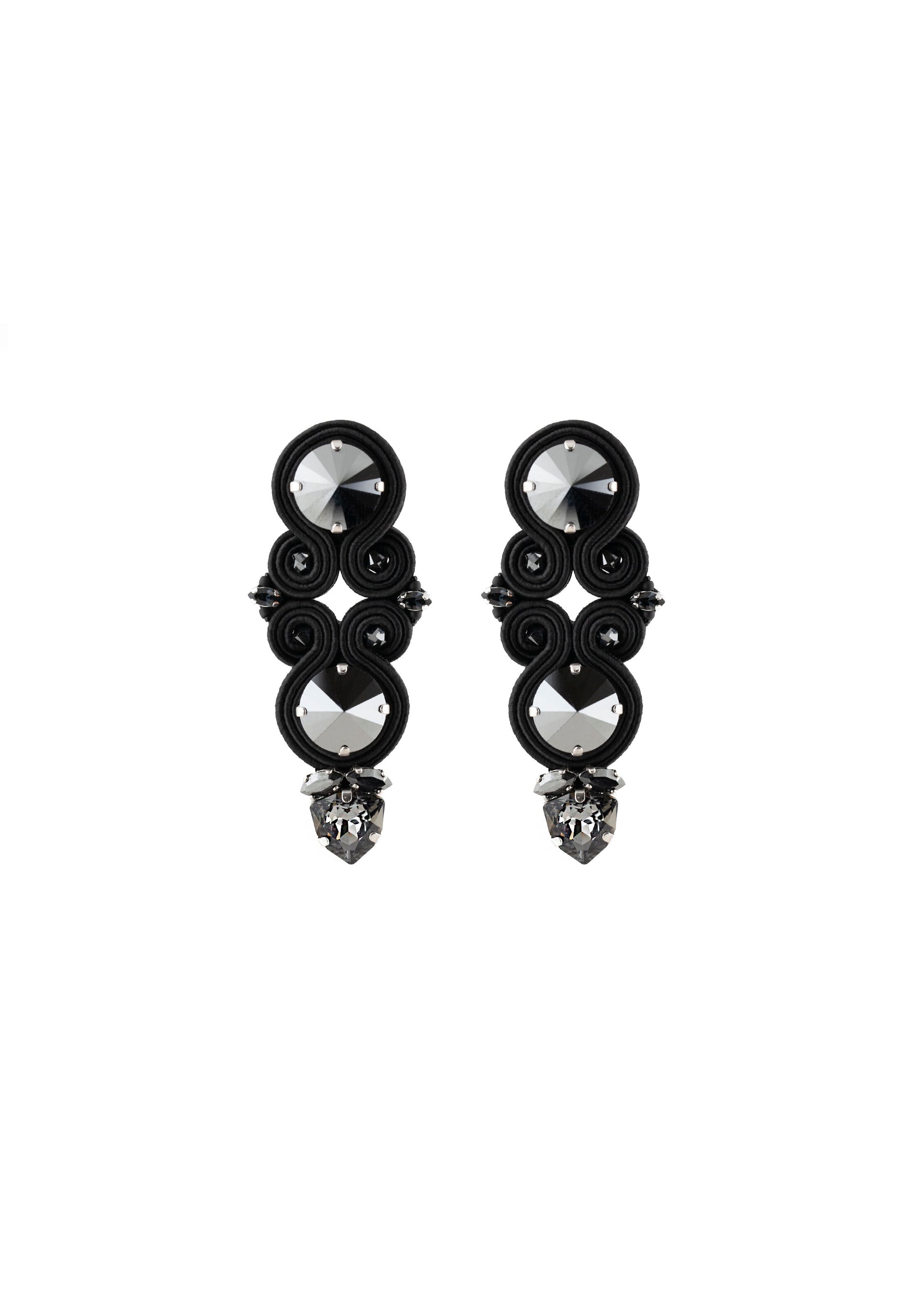 chunky-black-earrings-with-swarovski-crystals