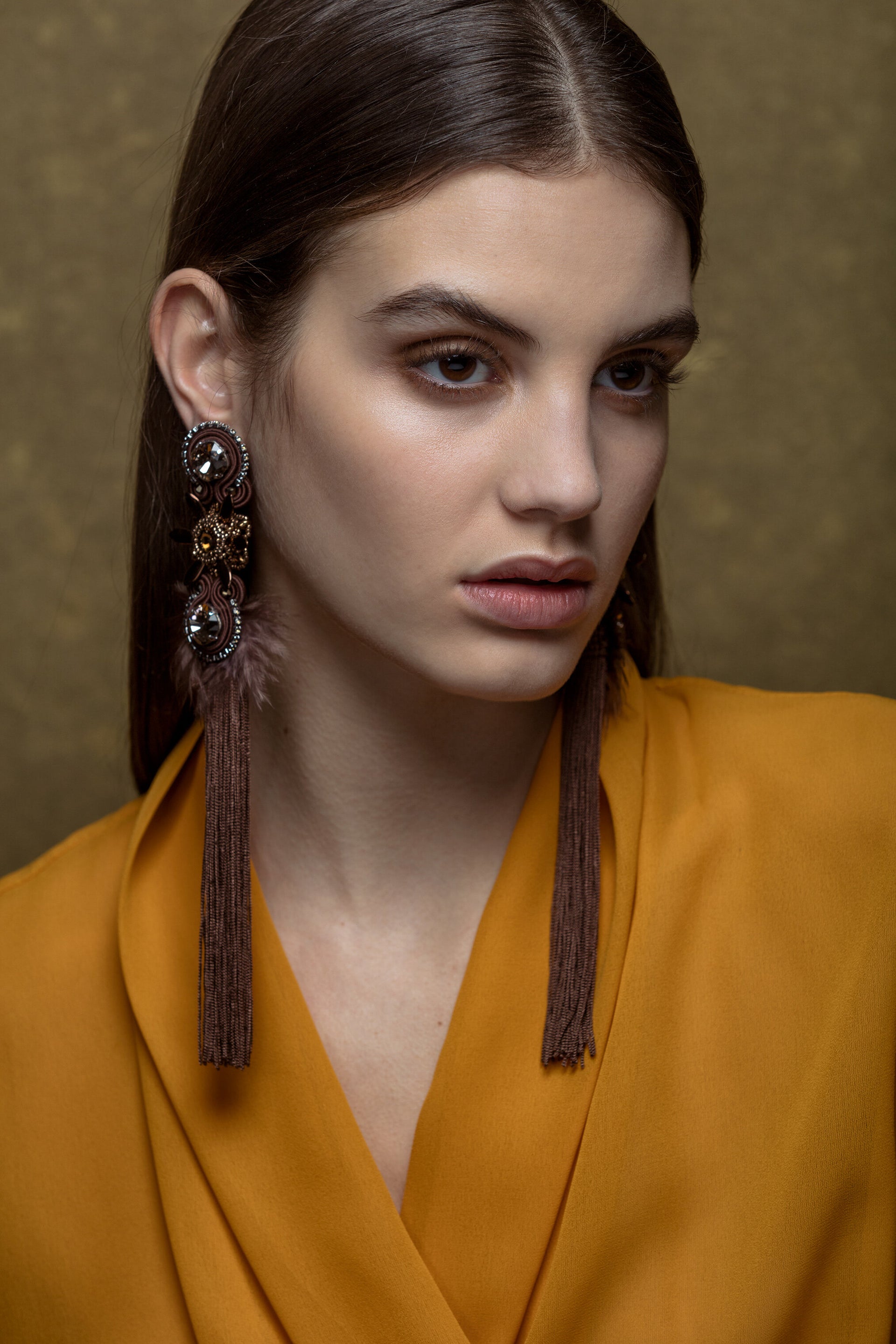 feathered-choco-tassel-earrings