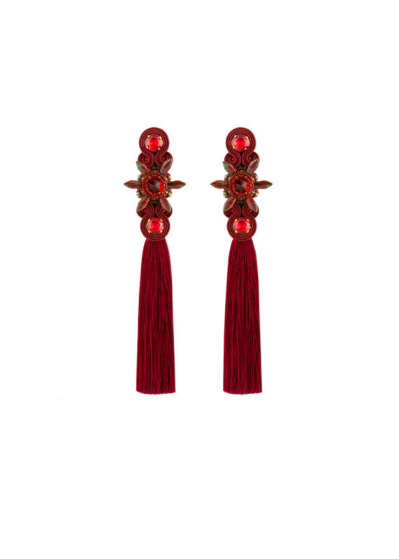 floral-glam-rock-red-tassel-earrings