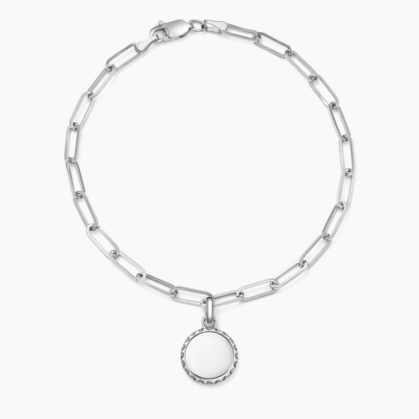 Silver Engravable Charm Bracelet