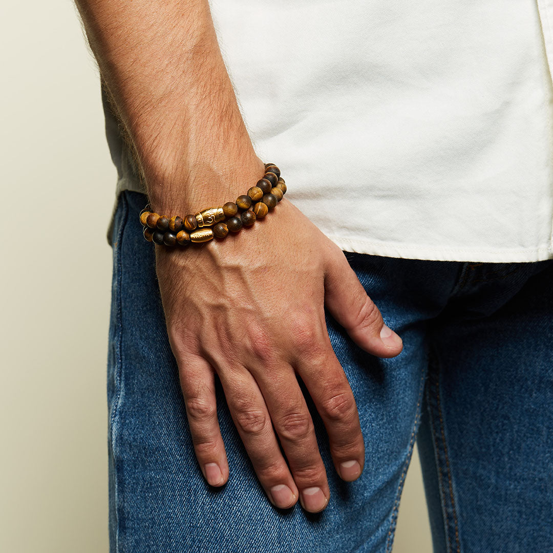 Personal Power Tiger Eye Gemstone Men's Bracelet