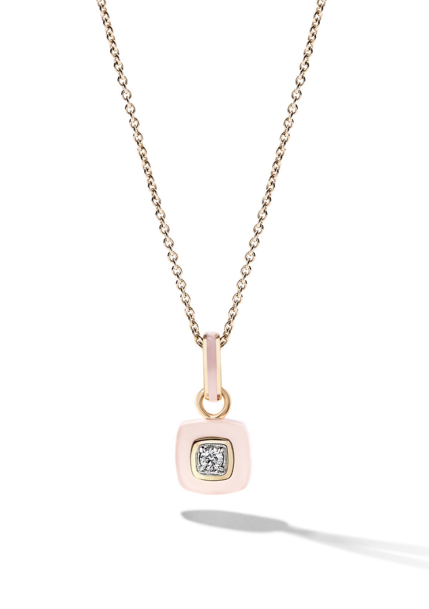 The Brilliant Diamond Pendant Necklace - Kitten Pink