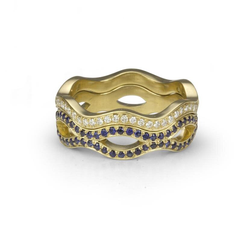 gold-diamond-and-sapphire-nestling-rings