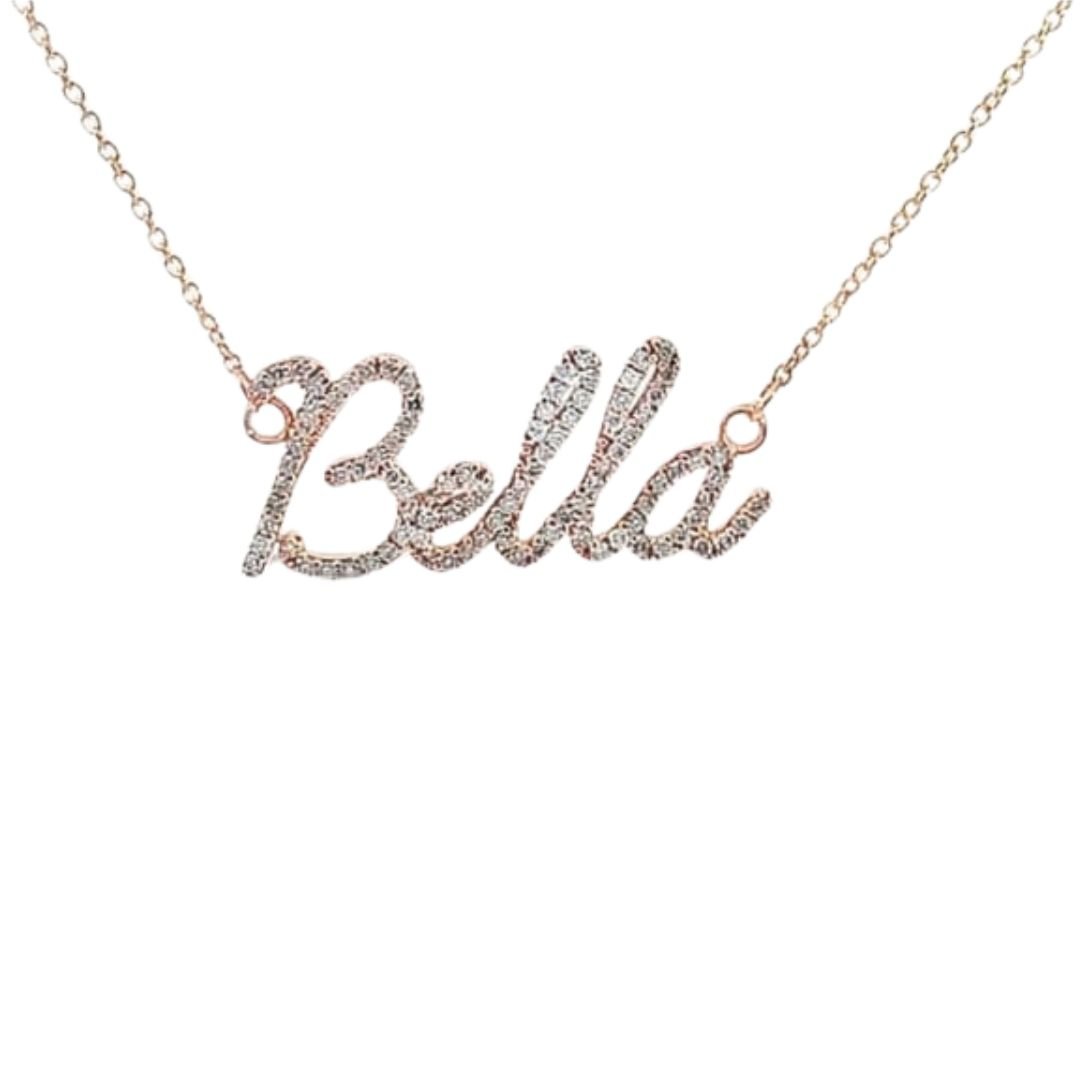 Gold Diamond Name Necklace