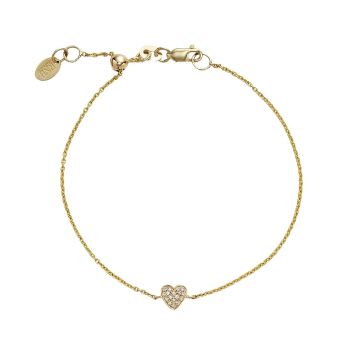 Genuine diamond 2024 heart adjustable bracelet