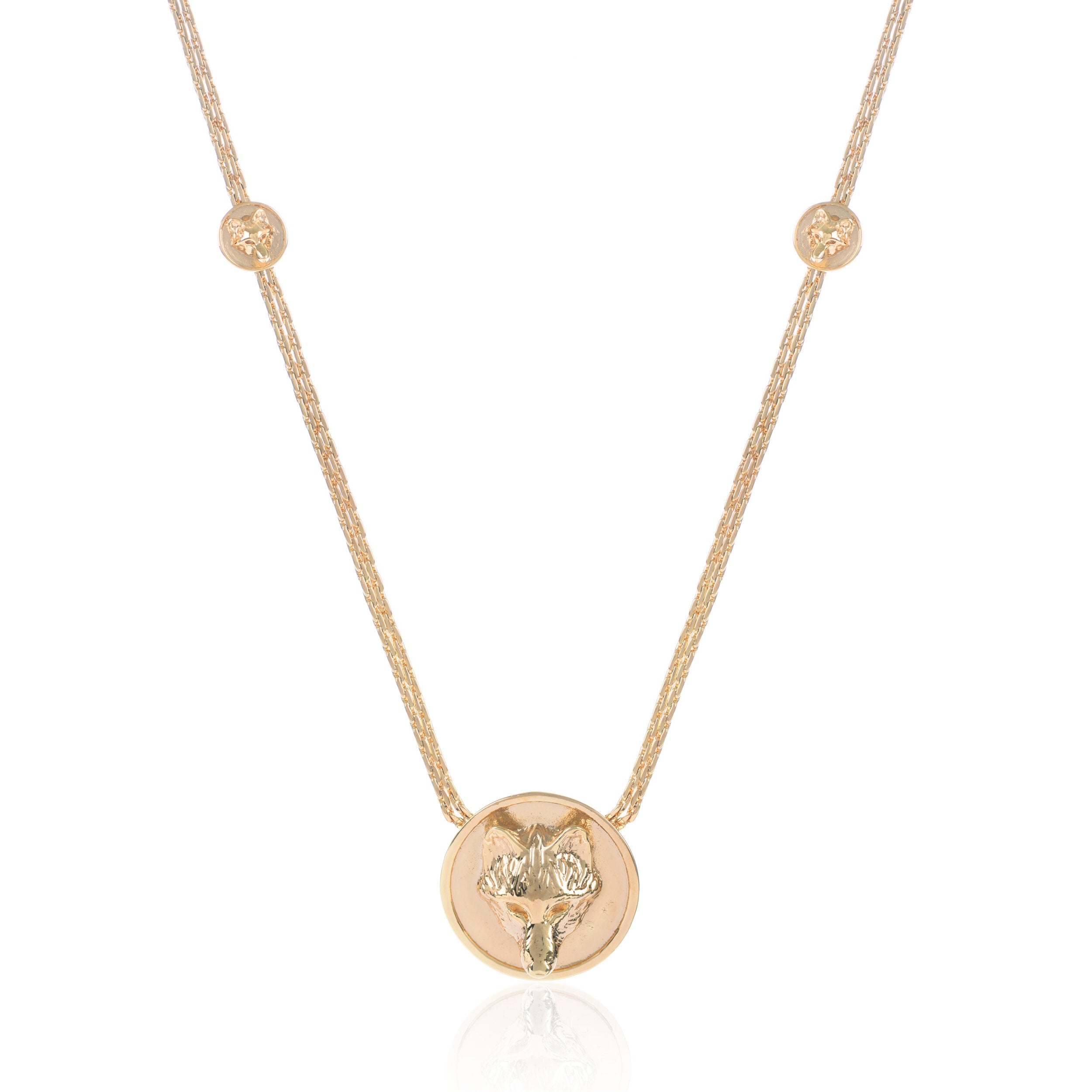 wolf-multidisc-necklace-gold