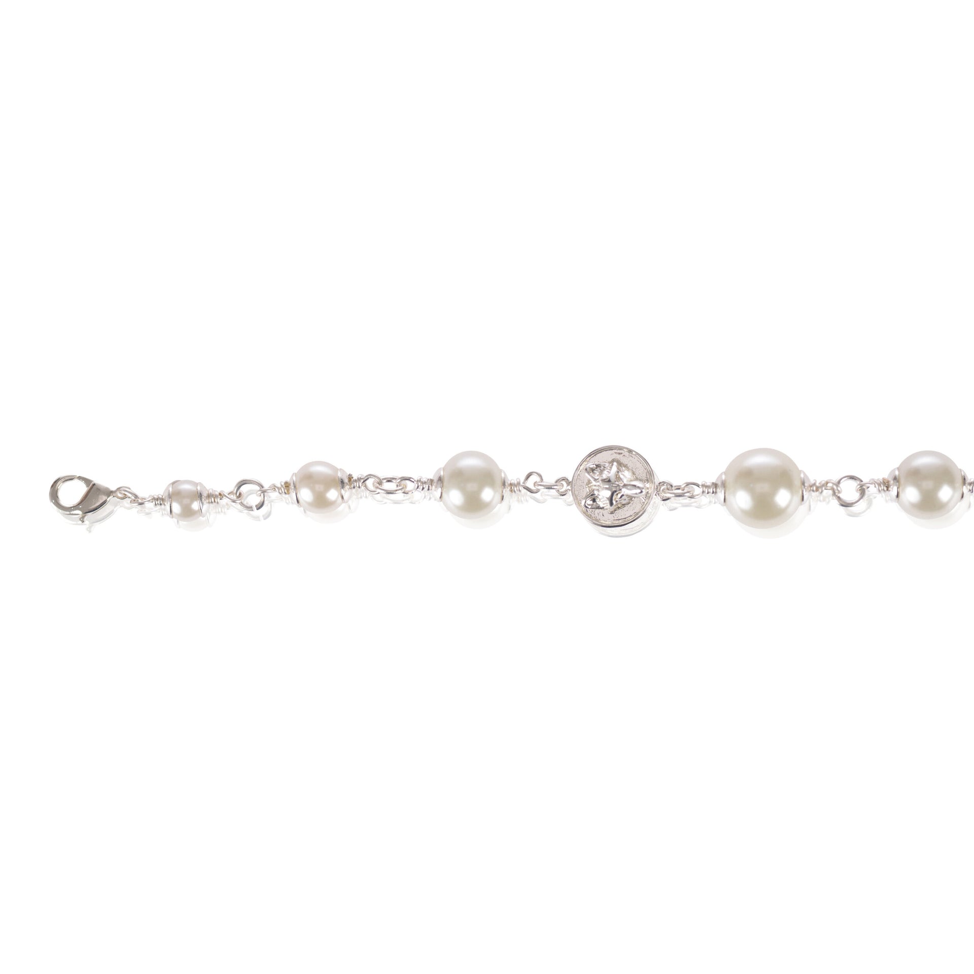 wolf-disc-pearl-bracelet-silver