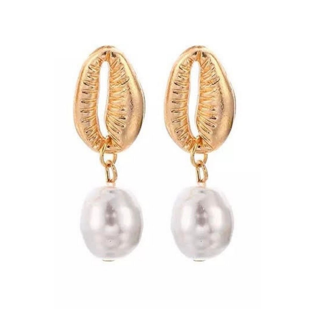 pearl-and-golden-shell-earrings