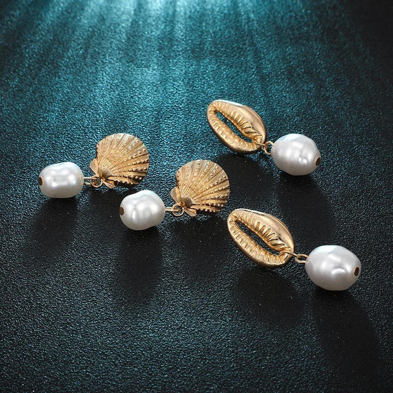 pearl-and-golden-shell-earrings