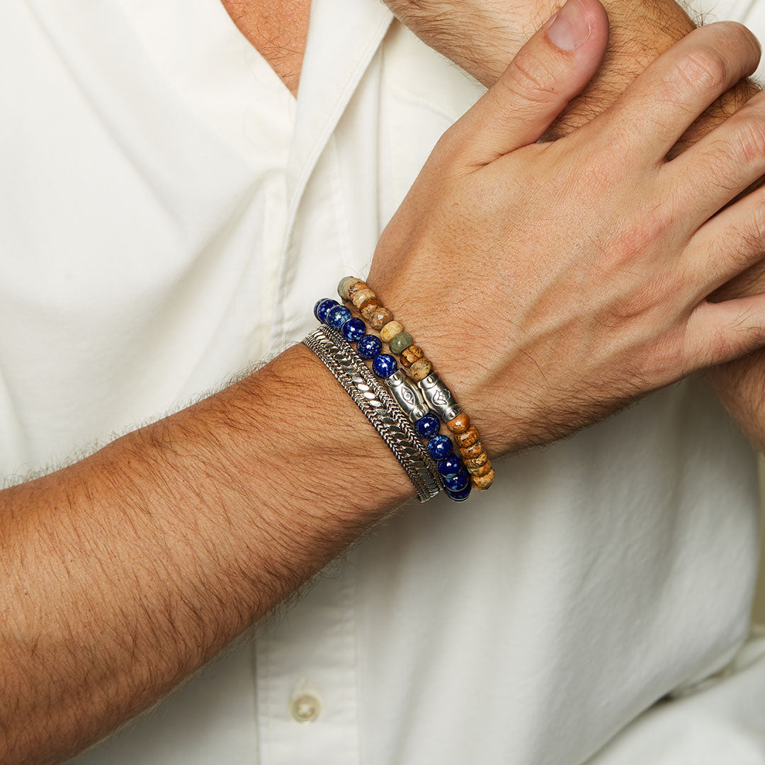 Men's Eye Lapis Gemstone Bracelet