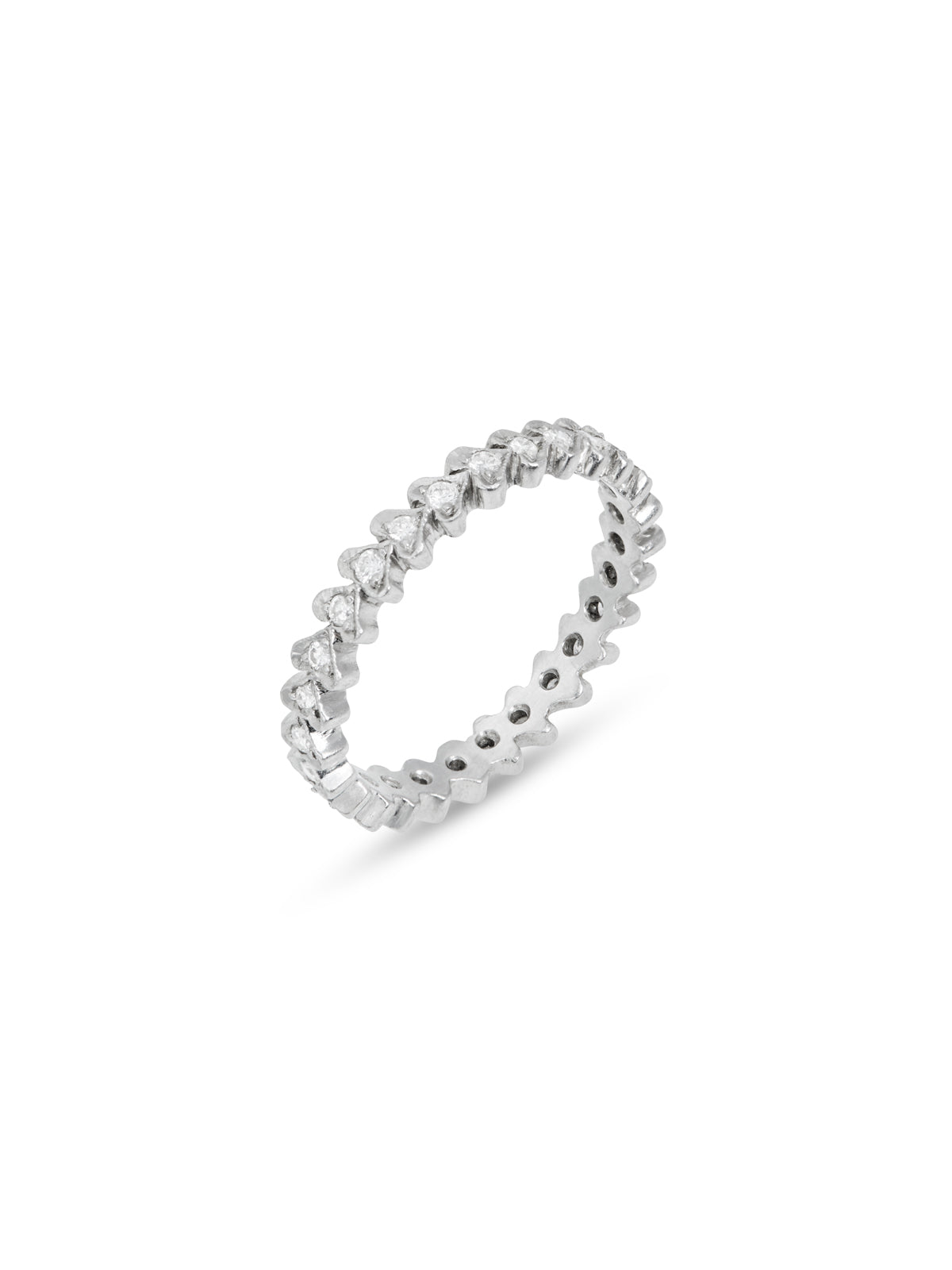 Diamond Continuous Heart Platinum Band