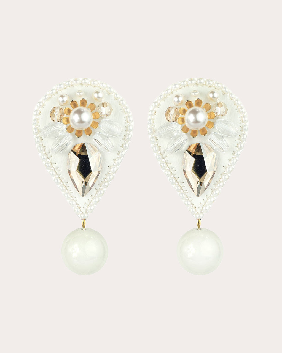 Dover White Chloë Drop Earrings