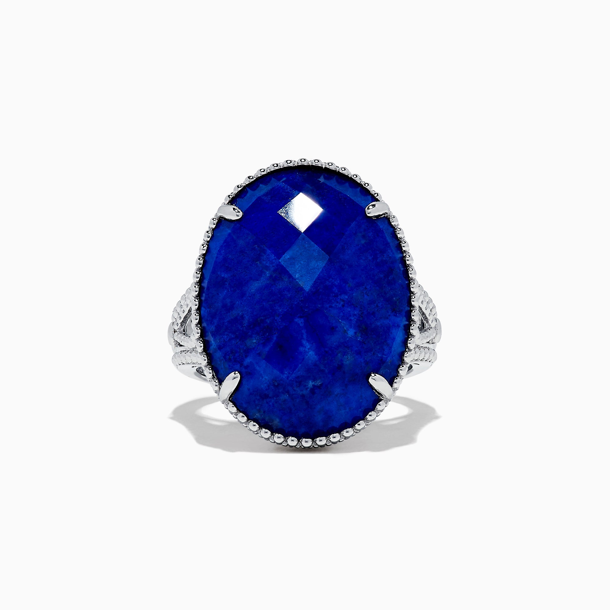 EA 925 Silver Lapis Lazuli Designer Cocktail Ring Size order 8.25 (C2)