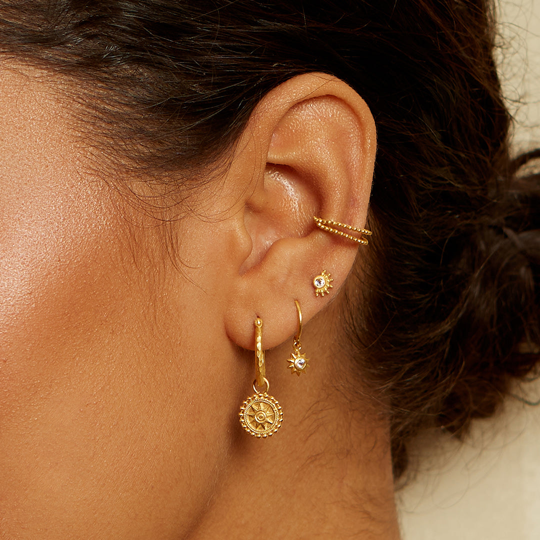 Lucent Spirit Mini Sun Hoop Earrings