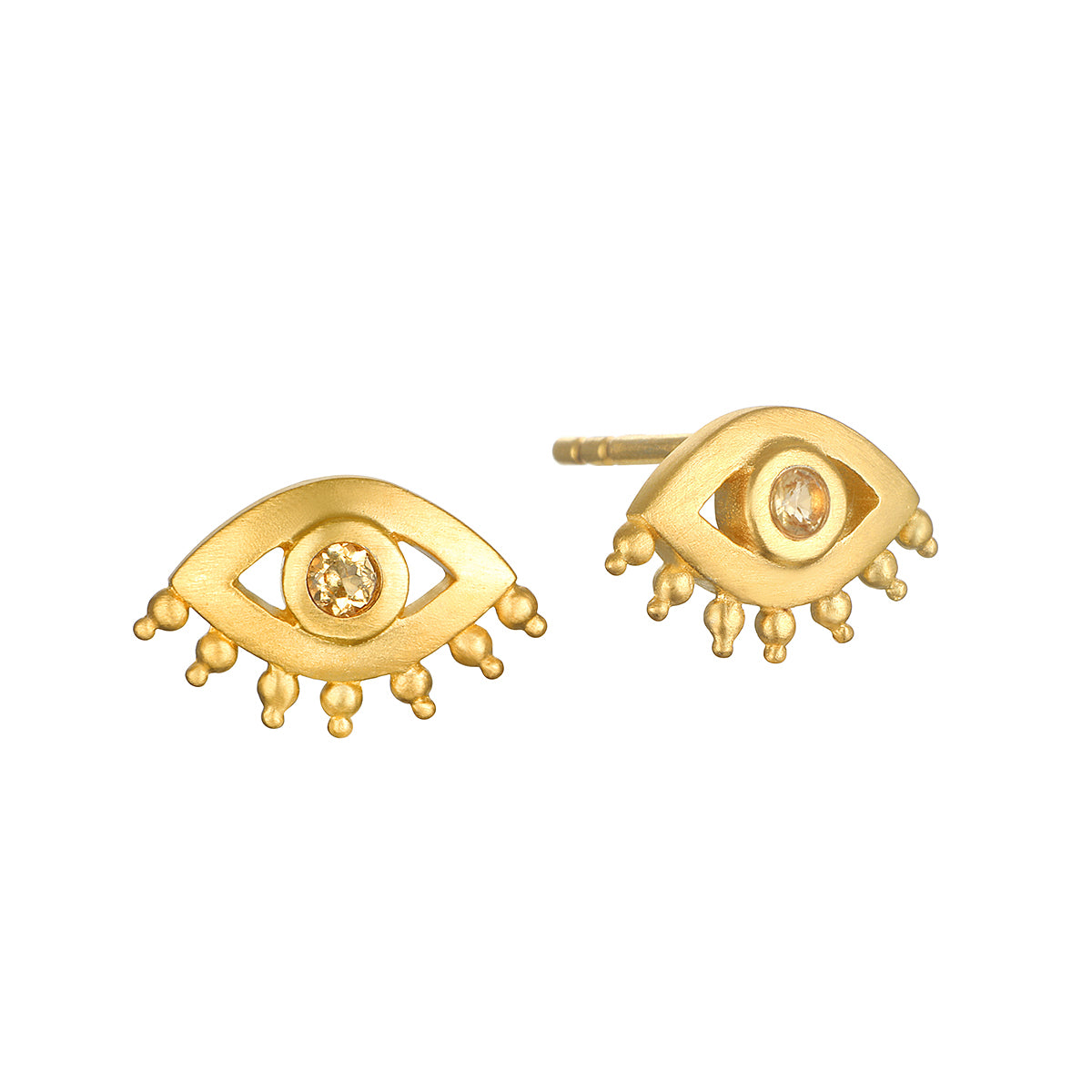 Personal Power Evil Eye Citrine Earrings