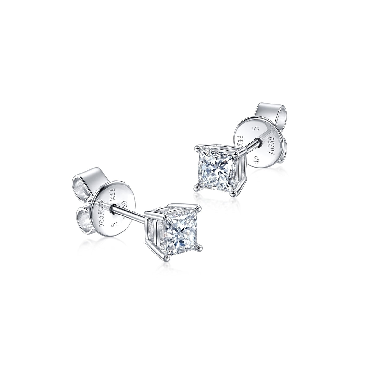 18K White Gold Diamond Earrings