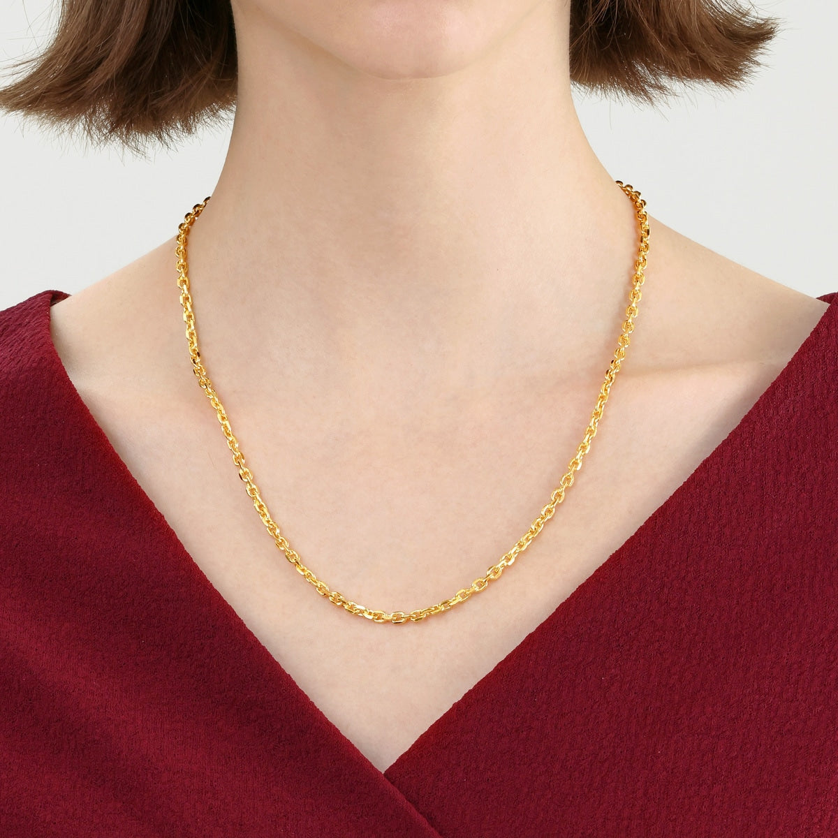 999.9 Gold Anchor Chain Necklace