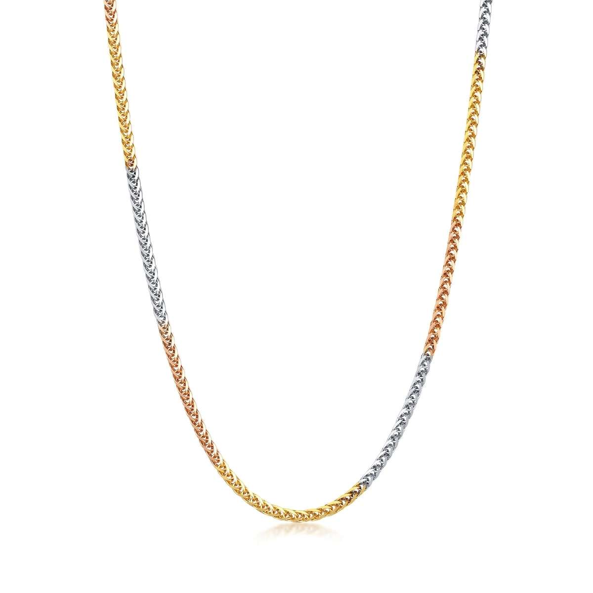 18K Multi-coloured Gold Spiga Chain Necklace