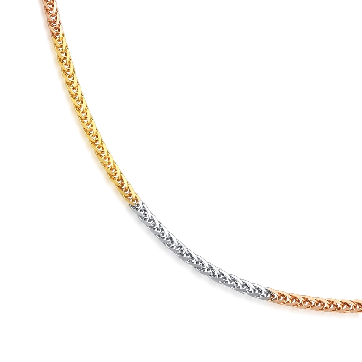 18K Multi-coloured Gold Spiga Chain Necklace