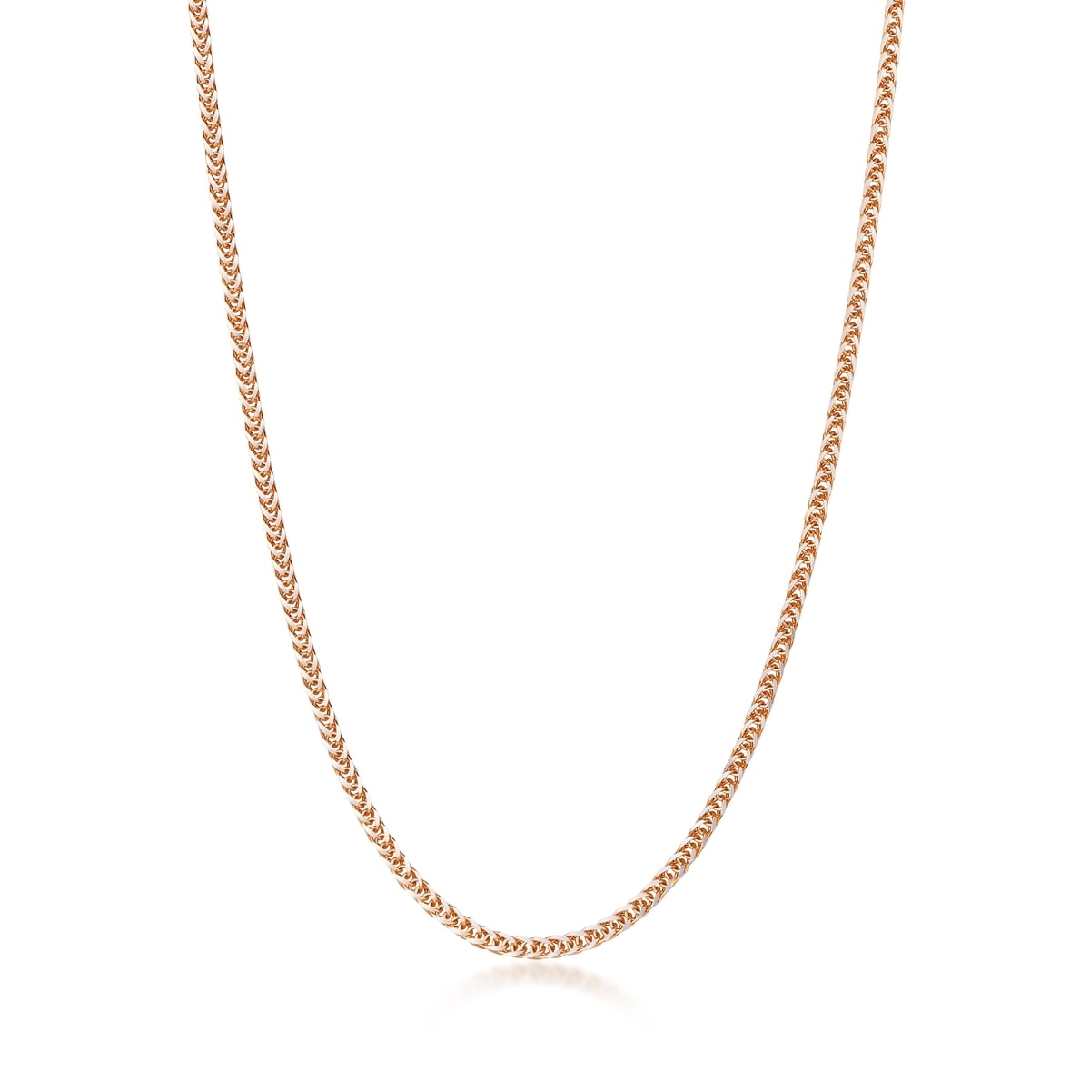 18K White & Red Gold Spiga Chain Necklace