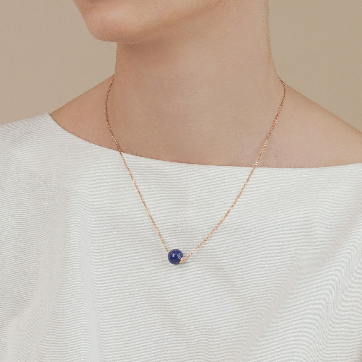 Cosmos' 18K Rose Gold Lapis Lazuli Necklace