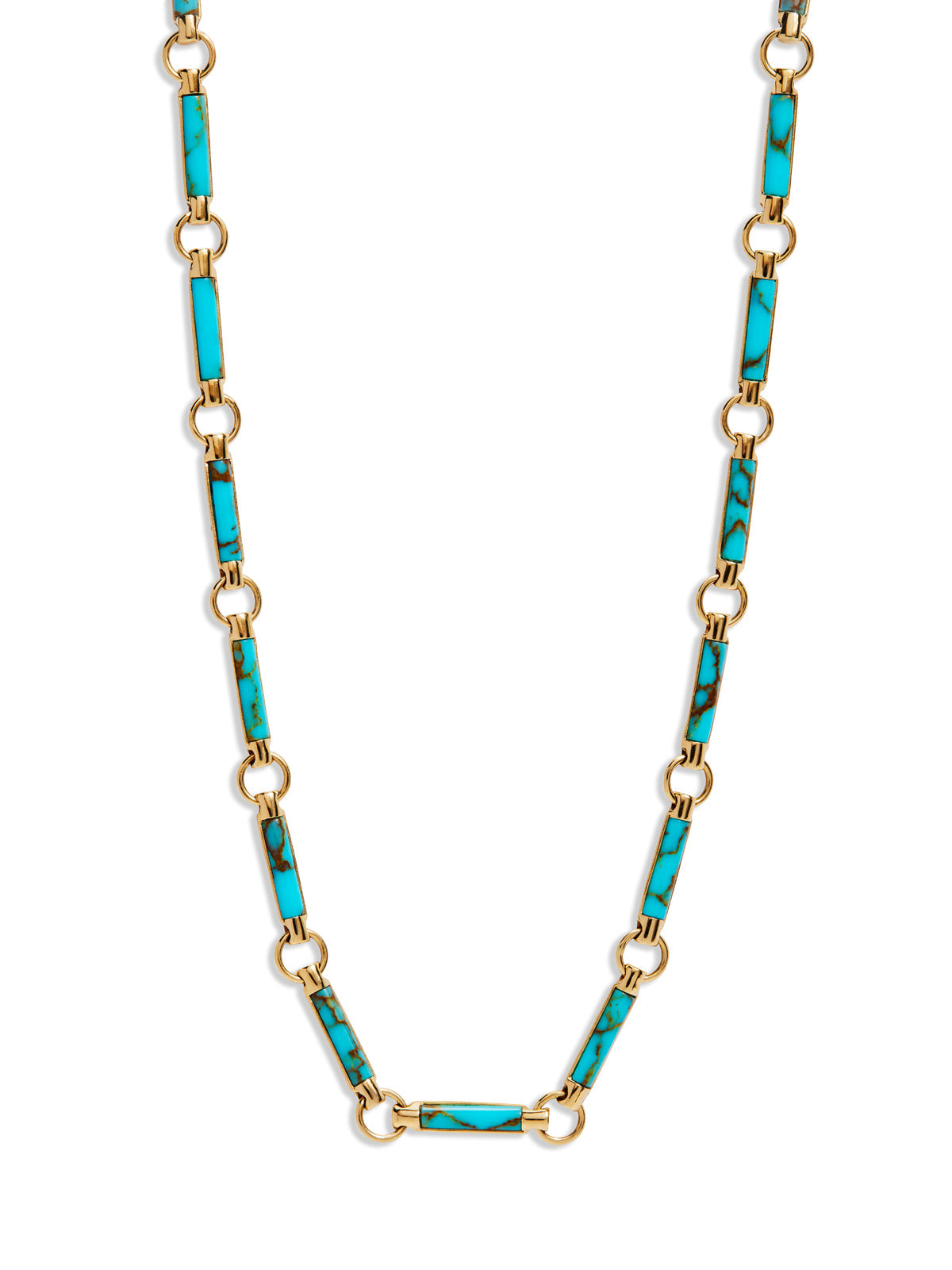 Turquoise Element Yellow Gold Chain Necklace