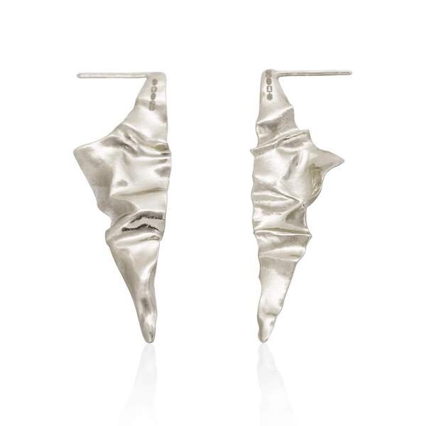 Crush Pointed Earrings - Silver