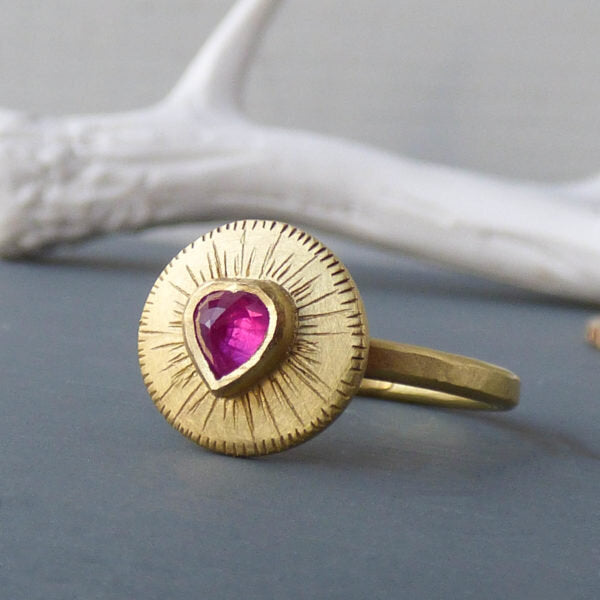 Belle Ruby Heart Ring