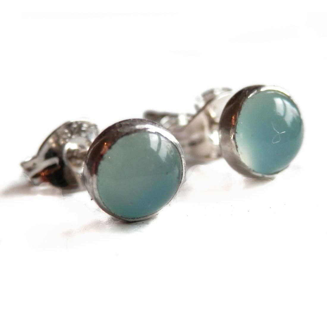 aqua-blue-chalcedony-stud-earrings