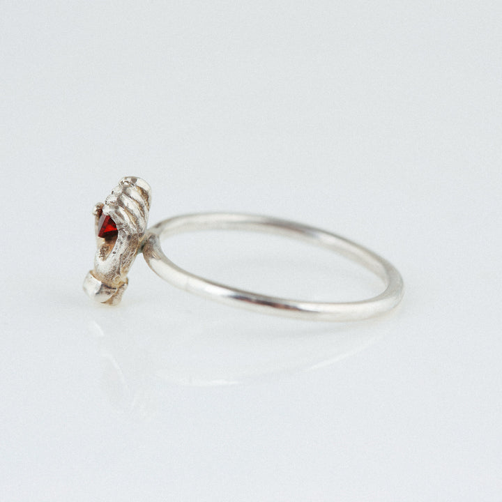 equal-heart-silver-hand-ring-with-garnet