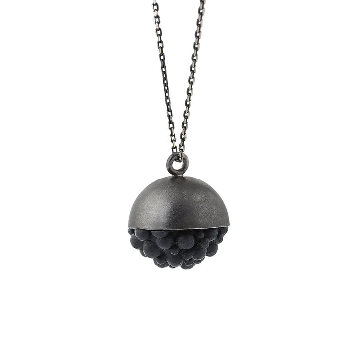 black-silver-silicone-ball-pendant