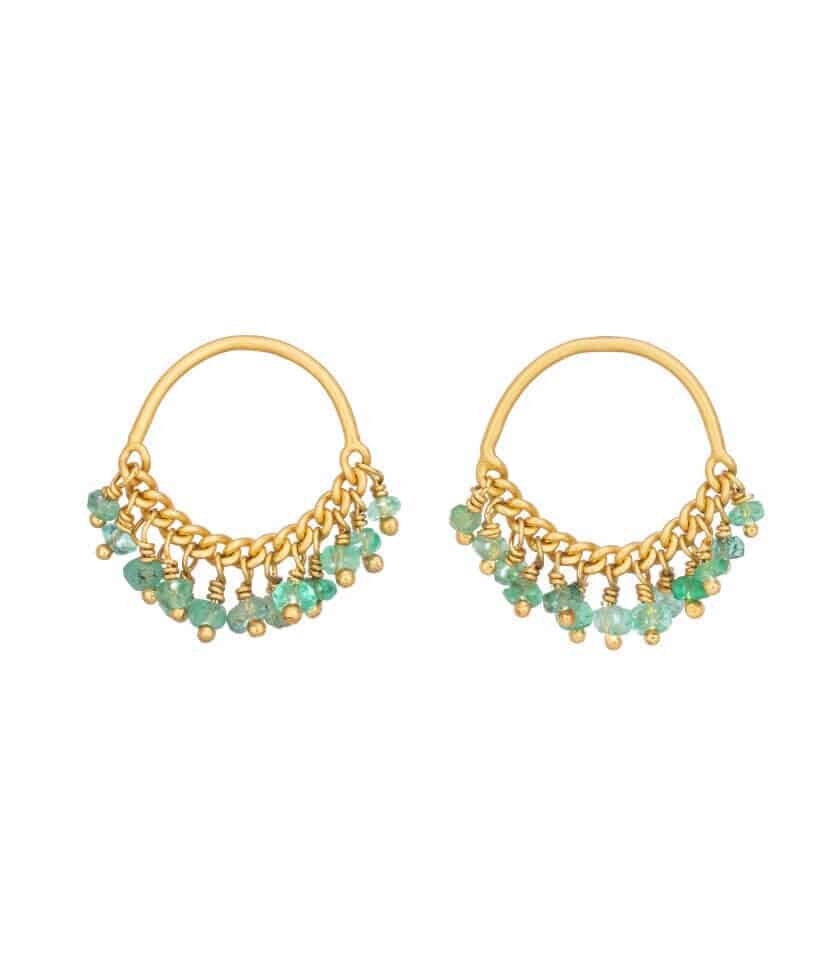 emerald-loop-stud-earrings