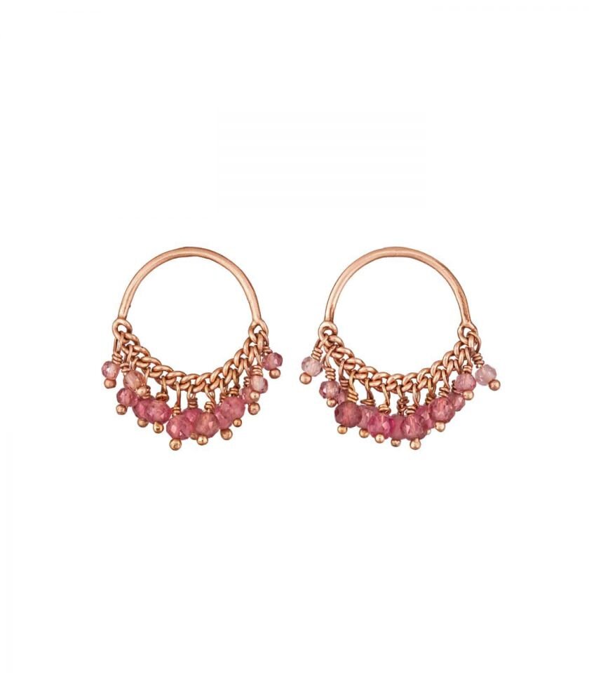 pink-tourmaline-loop-stud-earrings