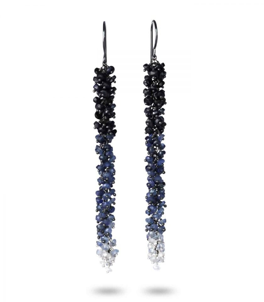 sapphire-oxidised-silver-ombre-earrings