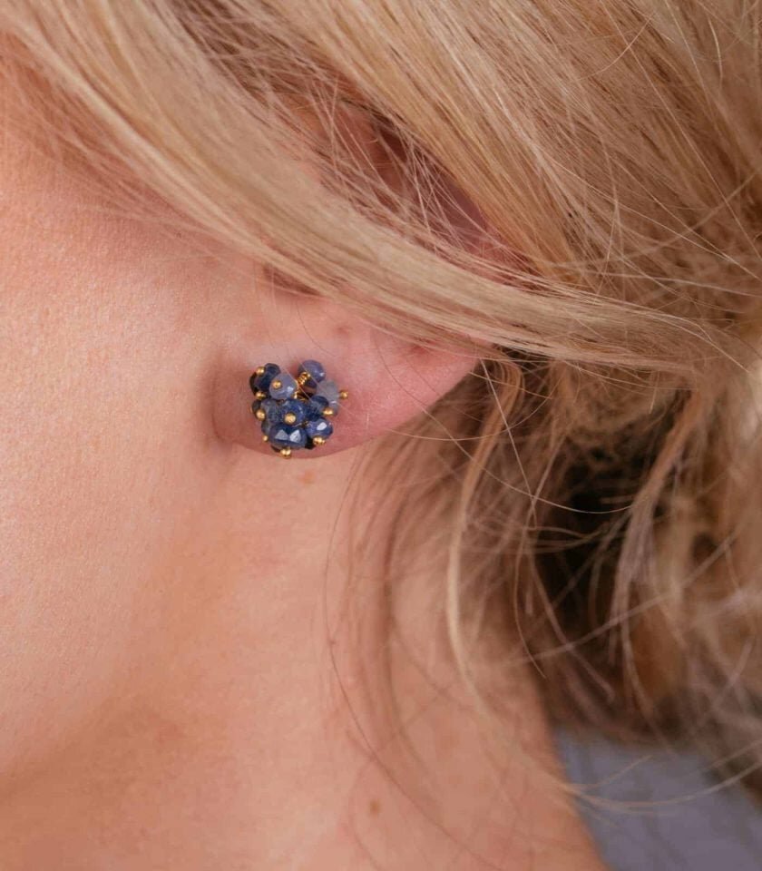 sapphire-pompom-stud-earrings