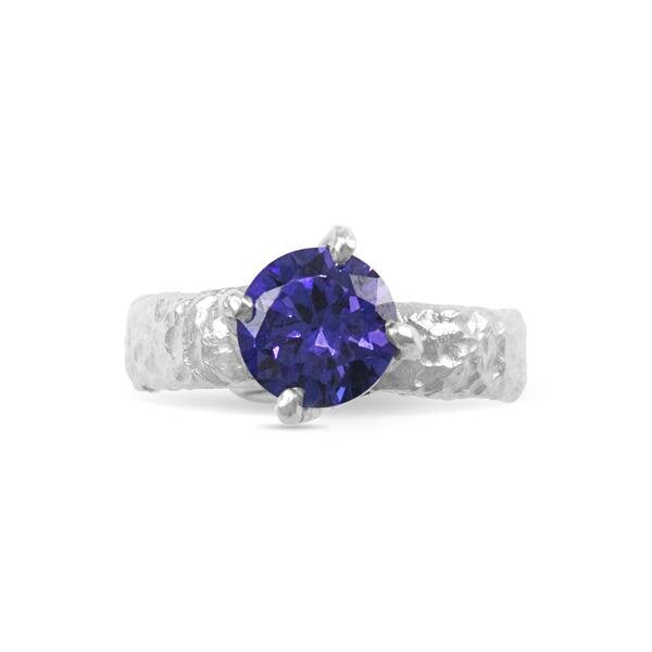 silver-ring-with-blue-cubic-zirconia