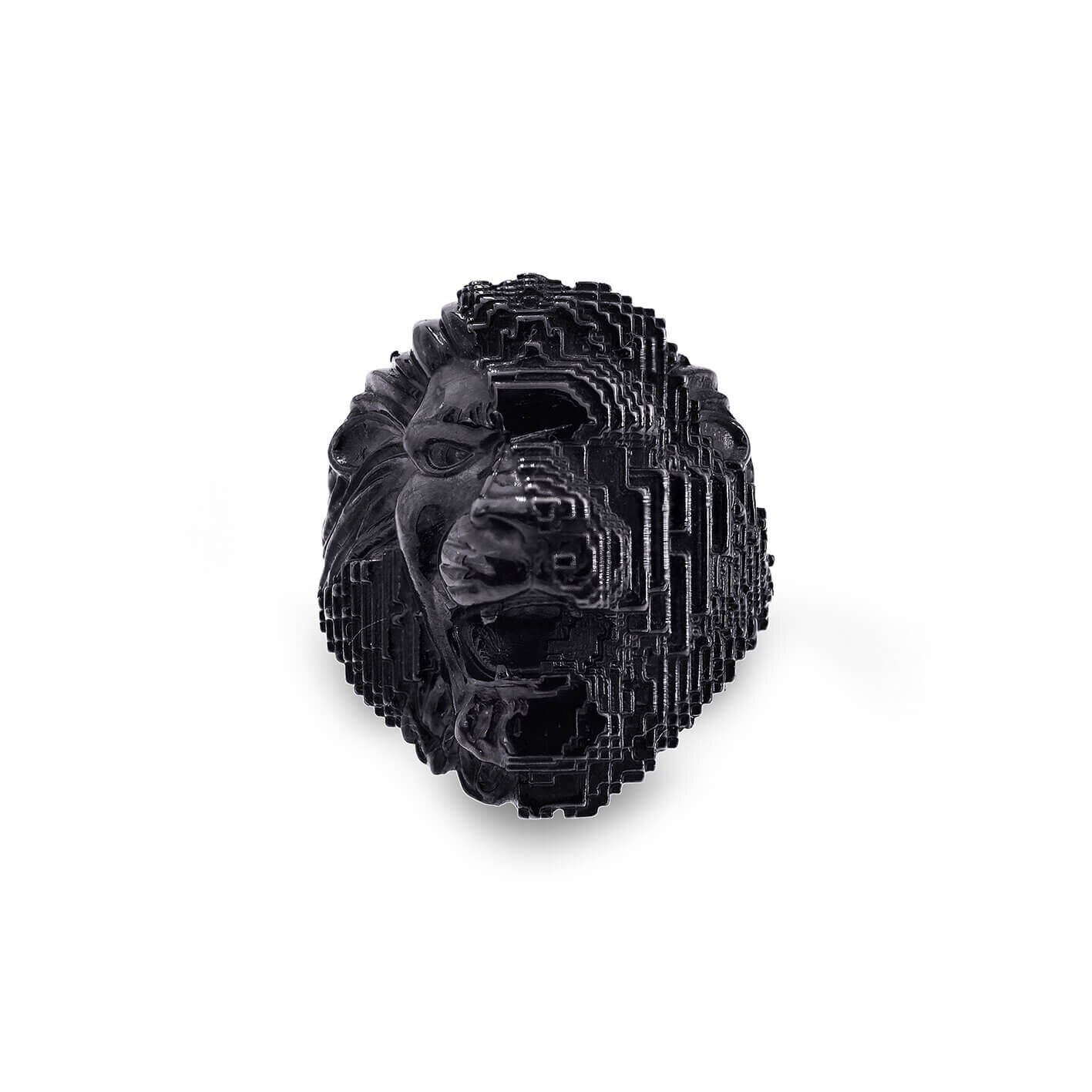 black-silver-lion-ring