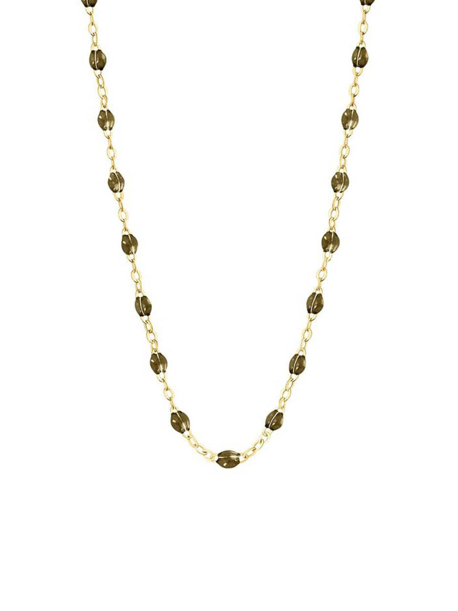 Classic Gigi Khaki Resin Yellow Gold Necklace