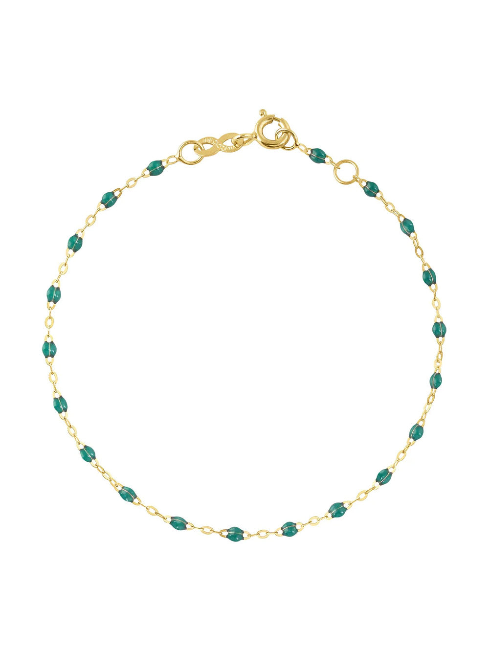 Classic Gigi Emerald Resin Yellow Gold Bracelet