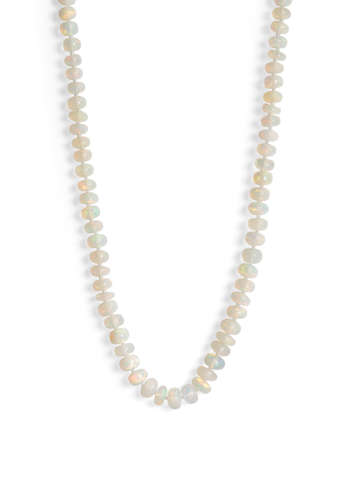 Ethiopian Opal Beaded Strand Yellow Gold Necklace