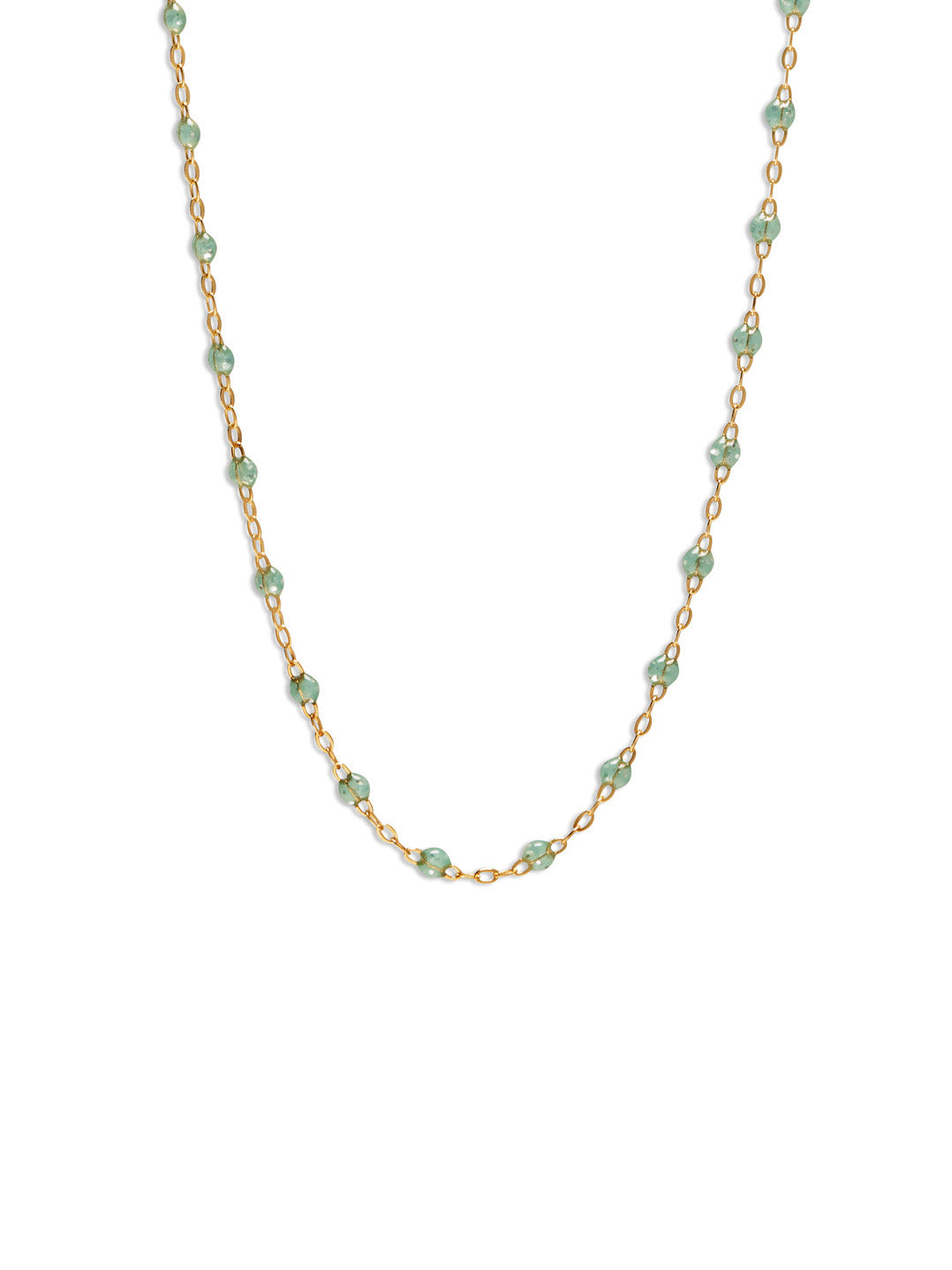 Classic Gigi Aqua Resin Yellow Gold Necklace