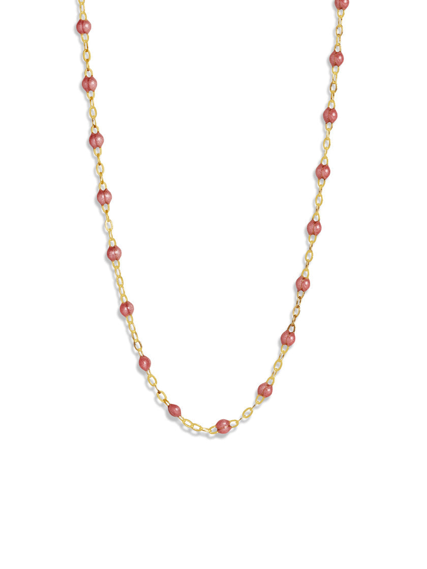 Classic Gigi Blush Resin Yellow Gold Necklace