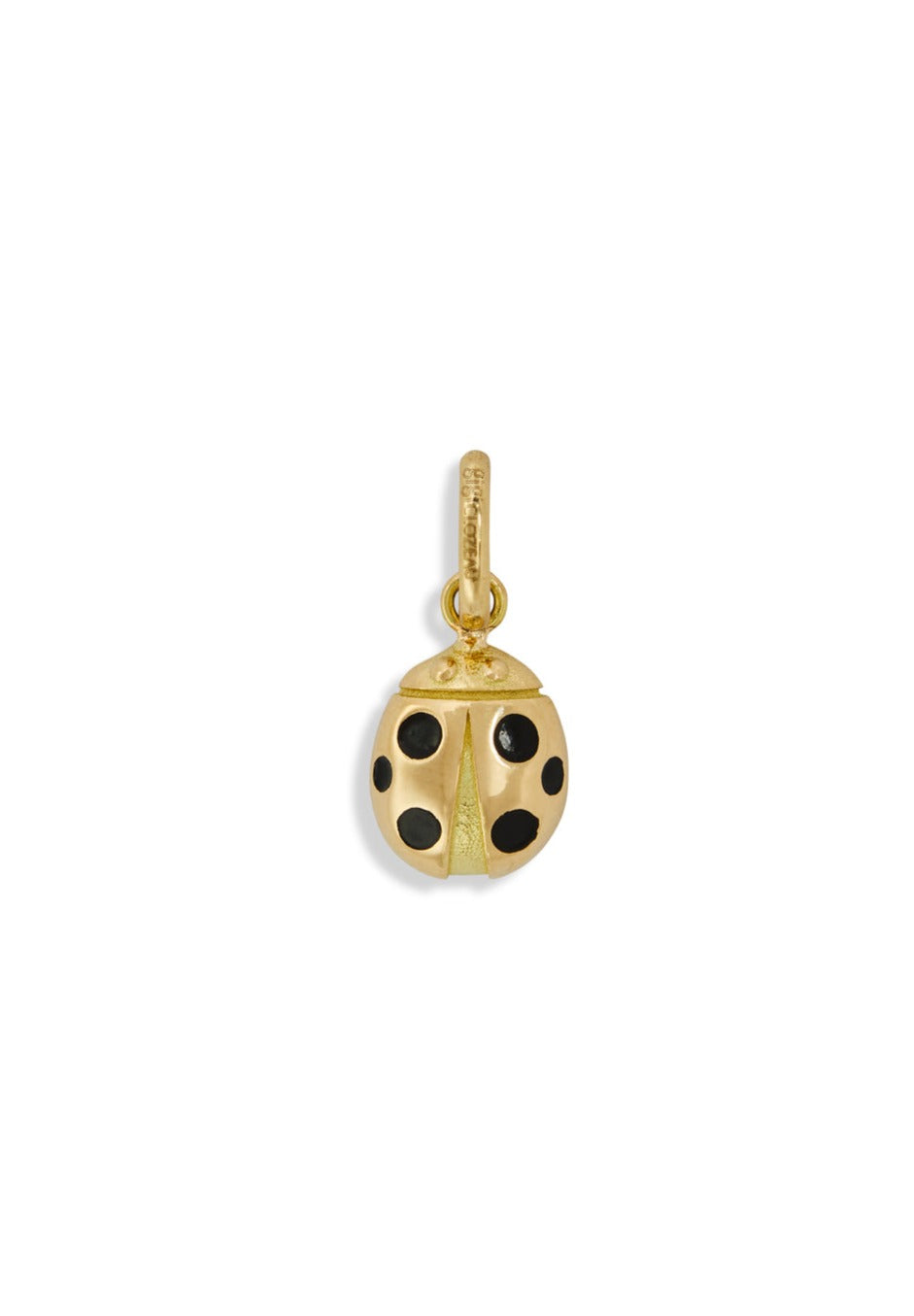 Ladybug Black Yellow Gold Charm