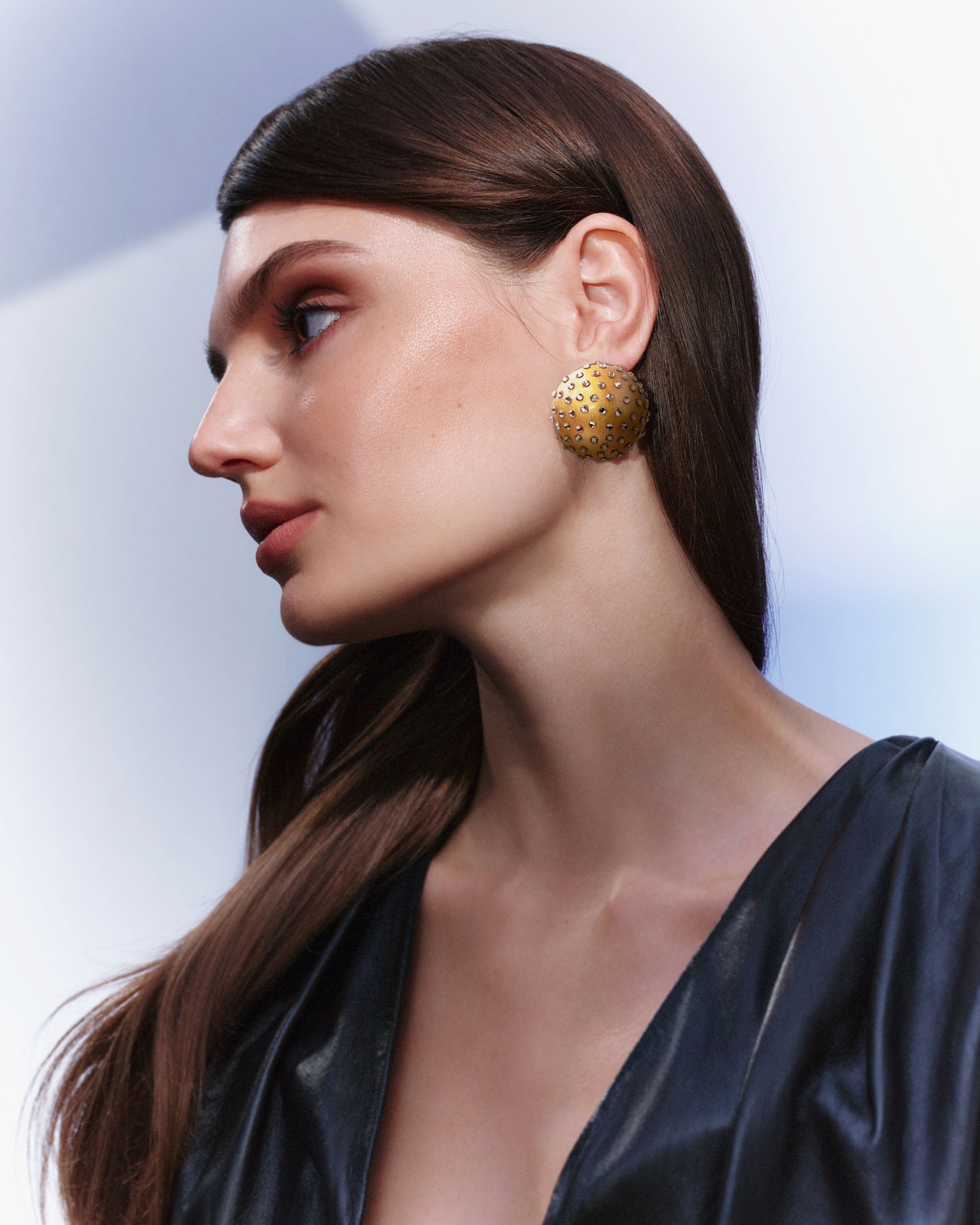 Gold Luxe Gaia Midi Jet Stud Earrings