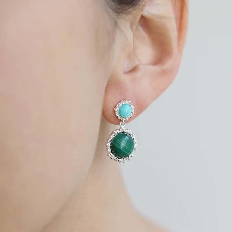 double-gem-textured-earrings